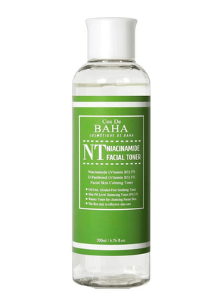🌸 тонер для проблемної шкіри з ніацинамідом cos de baha niacinamide toner (nt) 200 ml
