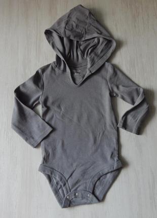 3шт. боді з довгим рукавом hanes сірі 0-6м