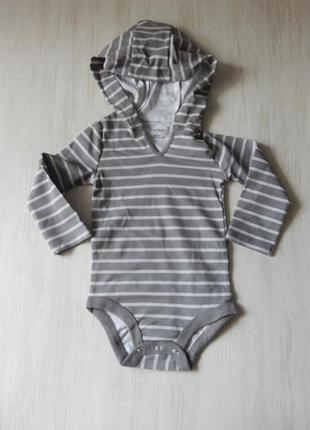 3шт. боді з довгим рукавом hanes сірі 0-6м