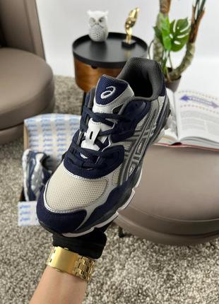 Мужские кроссовки asics gel-nyc navy white9 фото