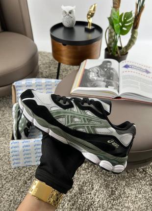 Мужские кроссовки asics gel-nyc black white olive
