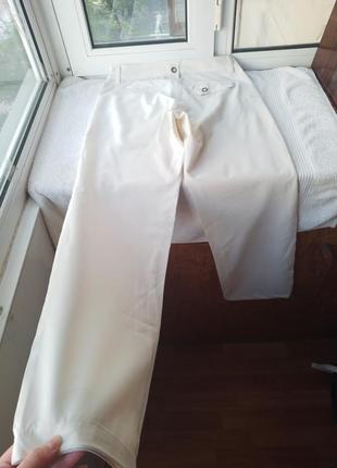 Белые брюки штаны с высокой посадкой4 фото