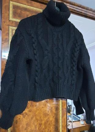 Продам укороченную теплую вязаную кофту zara в размер s (м)