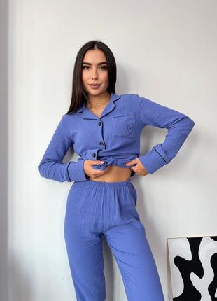 Мусліновий набір з сердечком на кишеньці❤️