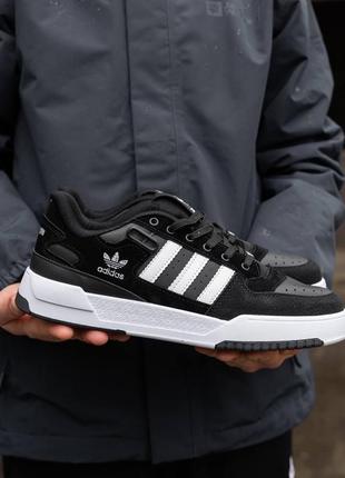 Adidas forum low black white6 фото