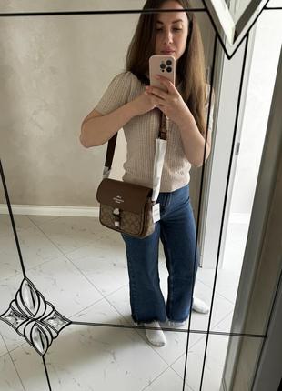 Сумка coach pace messenger bag in signature canvas3 фото