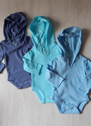 3шт. боді з довгим рукавом hanes 18-24 м для хлопчика