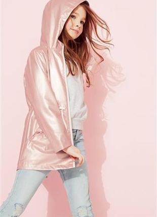 Дождевик плащ куртка next розовый металлик 9-10 лет 140 см1 фото