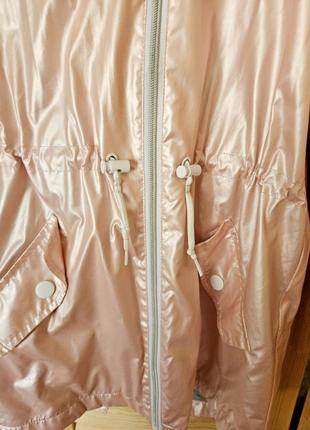 Дождевик плащ куртка next розовый металлик 9-10 лет 140 см8 фото