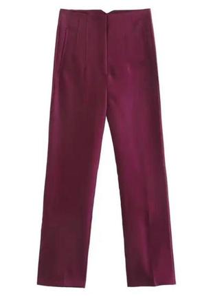 Нові винно-бордові штани xl розміру з високою талією