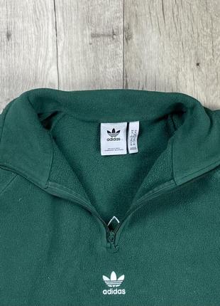 Adidas original кофта толстовка xl размер флисовая зелёная с лого оригинал3 фото