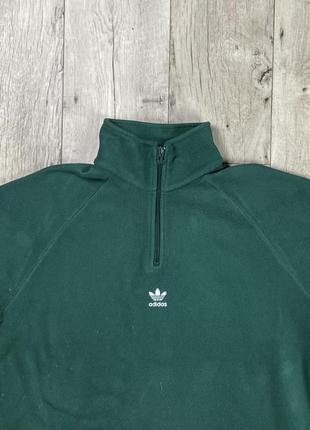 Adidas original кофта толстовка xl размер флисовая зелёная с лого оригинал10 фото