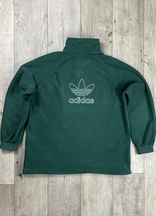 Adidas original кофта толстовка xl размер флисовая зелёная с лого оригинал7 фото