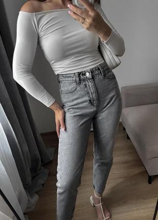 Джинсы серые джинсы zara mom xs 34 s 36