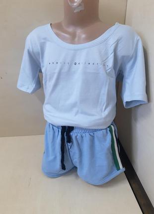 Летний спортивный костюм для девочки подростка топ шорты венгрия 146 - 164