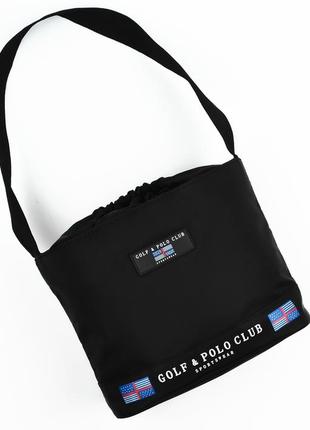 Брендовая черная сумочка на плечо polo