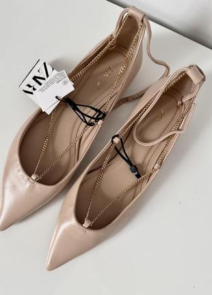 Шкіряні туфлі zara, 37р