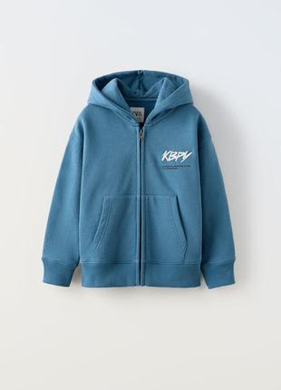 Худі з капюшоном на блискавці для хлопчика zara розмір 140, 164 синє оригінал