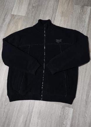 Чоловіча флісова куртка на хутрі / everlast / толстовка / чоловічий одяг / чорна куртка