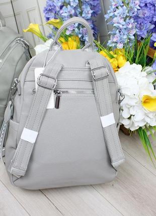 Женский шикарный и качественный рюкзак серый