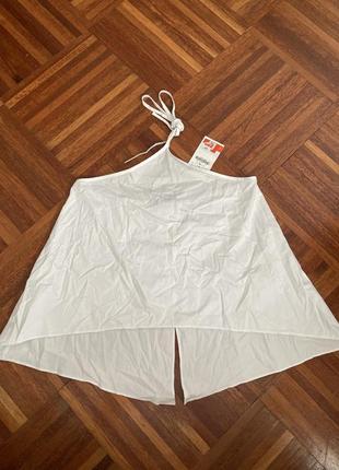 Новая белая хлопковая блуза топ майка zara l 40-42 испания 🇪🇸