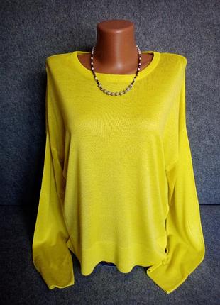 Тонкий легкий яскравий джемпер лимонного кольору 48-50 розміру