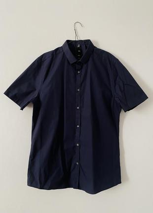 Темно-синя сорочка з коротким рукавом river island