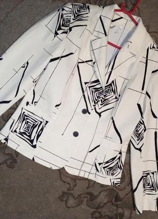 Натуральний,супер-стрейч,вкорочений жакет-блейзер з кишенями,великого розміру,словенія6 фото