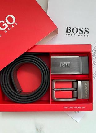Подарунковий набір з ременем і двома знімними пряжками hugo boss