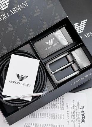 Двосторонній ремінь із двома пряжками armani