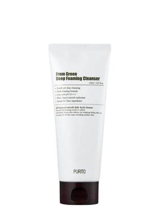 Пінка для вмивання з центеллою і зеленим чаєм purito from green deep foaming cleanser 150 ml.1 фото