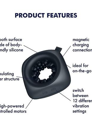 Мастурбатор satisfyer ring stroker, 12 режимов вибрации, универсальный, компактный 5