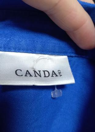 Блуза, рубашка льняная 100% лен ,синяя ,яркая ,легкая, летняя, бренд c&a,canda.3 фото