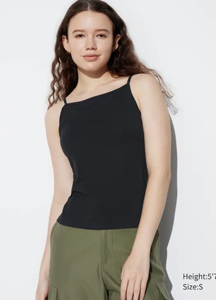 Хлопковый топ майка со встроенным бюстгальтером airism uniqlo