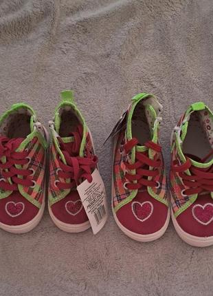 Детские кеды польша, детские кеды для девочки, летние кеды яркие с сердечком, розовые...