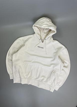Молочный оверсайз худи jack jones premium, толстовка, кофта, джек джонс, oversized, белый, бежевый, с принтом на груди, большой капюшон