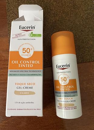 Гель-крем солнцезащитный eucerin sun oil control для лица с матирующим эффектом, spf 50+, 50 мл