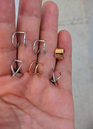 Кафф серьга на ухо двойной