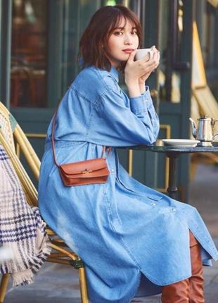 Джинсовое платье- рубашка оверсайз uniqlo women denim.