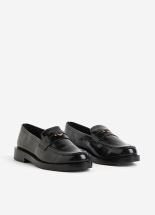 Лоферы мокасины черные h&amp;m hm 1115290007 оригинал ✅ 35 36 37 38 39 40 41 42