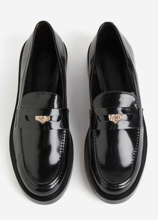 Лоферы мокасины черные h&amp;m hm 1115290007 оригинал ✅ 35 36 37 38 39 40 41 42