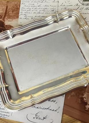 Очаровательный поднос, подставка для мелких вещичек ! серебрение ! из франции!