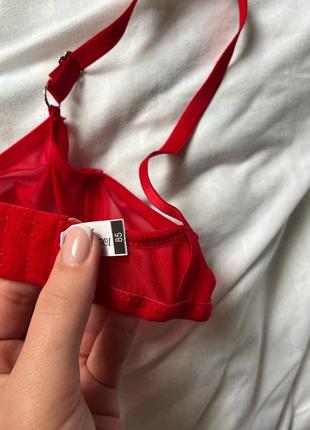 Красный комплект белья прозрачная сеточка трусики на регуляторах сексуальное белье5 фото