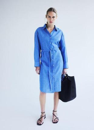 Платье - рубашка h&m из смеси льна
премиум линия