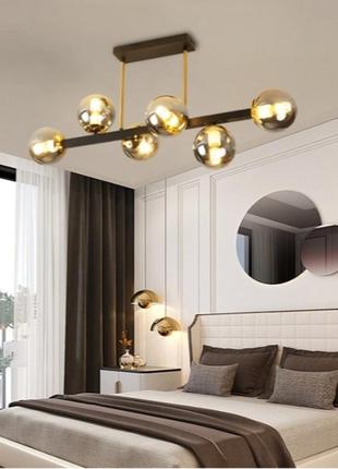 Люстра декоративная sirius glx-23752-6a bk+gd на 6 плафонов3 фото