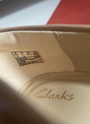 Шикарные удобные нюдовые  кожаные туфли лодочки clarks/100% кожа9 фото