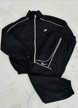 Спортивный осенний костюм nike/плащевка/белый/черный