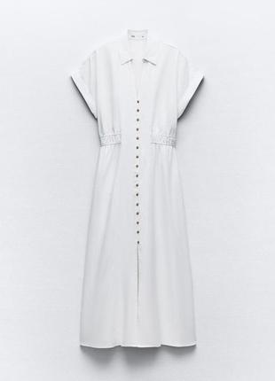 Плаття-сорочка середньої довжини з льоном2 фото