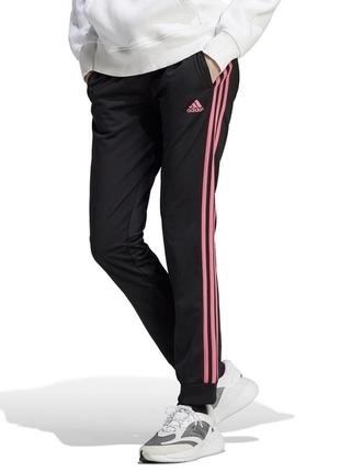 Спортивные штаны на флисе с тремя розовыми полосами  и карманами adidas (оригинал)
