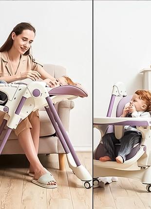 Детский стульчик для кормления складной bestbaby bs-806 purple "gr"5 фото